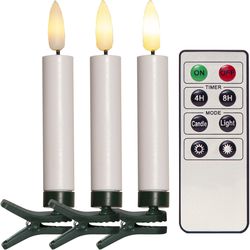 Star Trading Candela LED a forma di albero, set da 10, bianco
