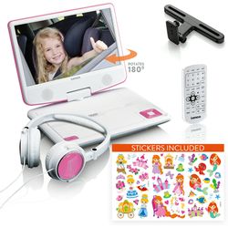 Lenco Lecteur DVD portable DVP-920 rose, écran 9 pouces, USB, CD, MP3
