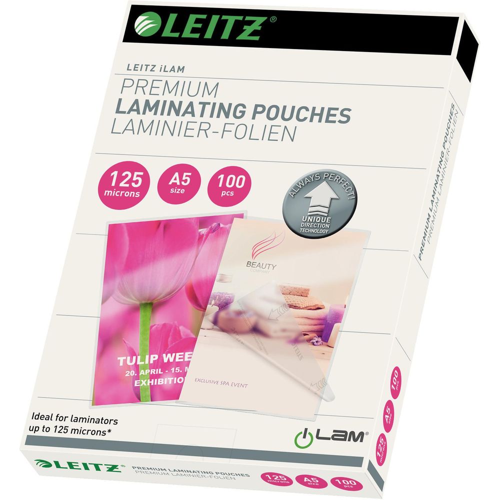 Leitz Laminating film Premium A5, 125 µm, 100 pieces, glossy Bild 1
