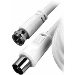 Vivanco Cavo antenna, connettore F, bianco, 1,5 m