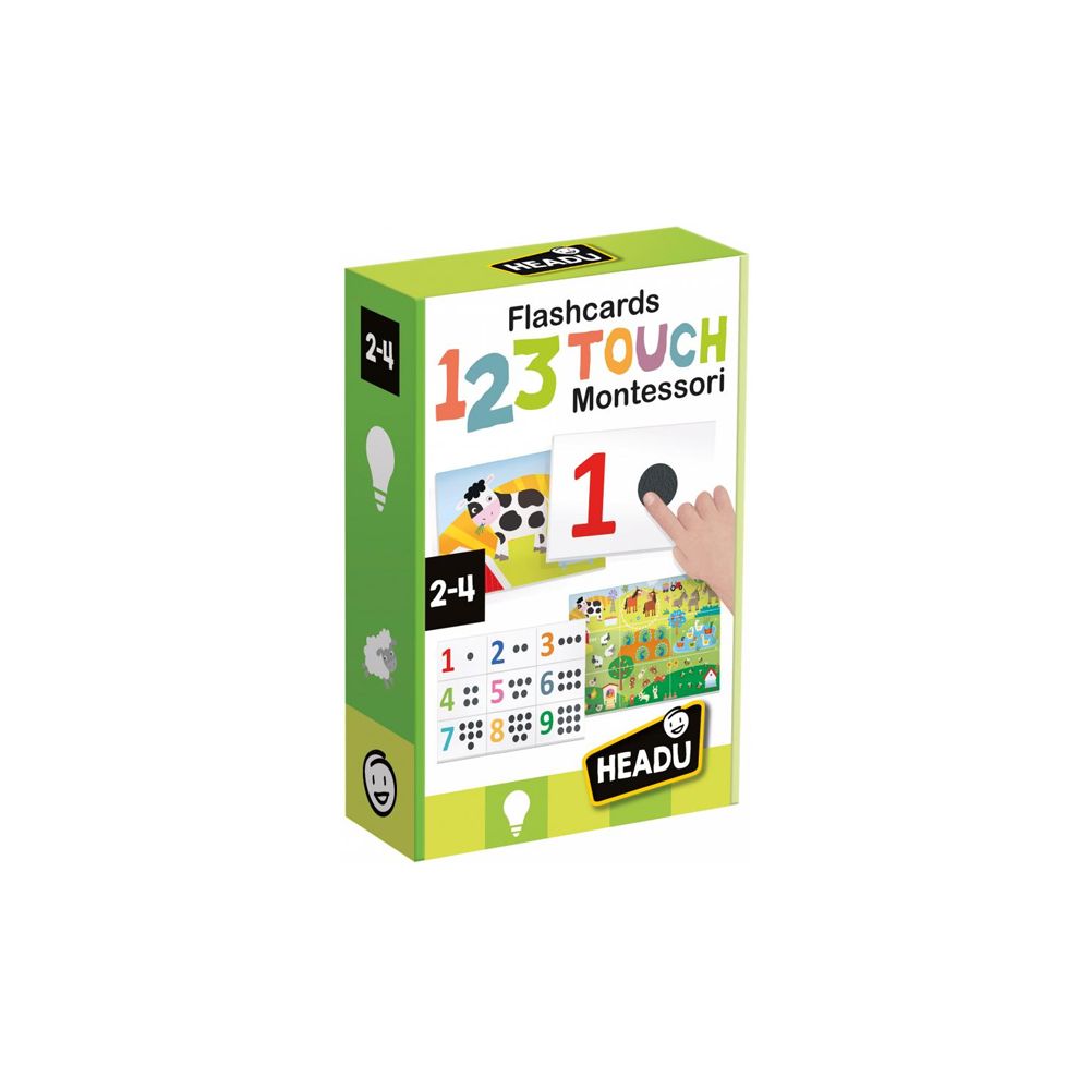 Headu Montessori Flashcards 123 Touch 2-4 anni Multilingua