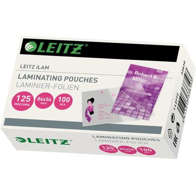 Leitz Laminating film 54 x 86 mm, 125 µm, 100 pieces, glossy