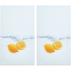 Zeller Present Plaques à découper en verre Lemon Splash 2 pièces 30x52cm