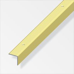 Alfer Stair profile aluminum perforated 1 m brass, shrunk a=19 mm, b=20 mm