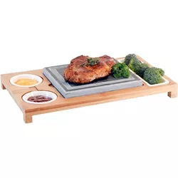 Unbekannt Varie Altro 5pcs Hot-Stone Wood 1 pietra, base in legno. 3 ciotole