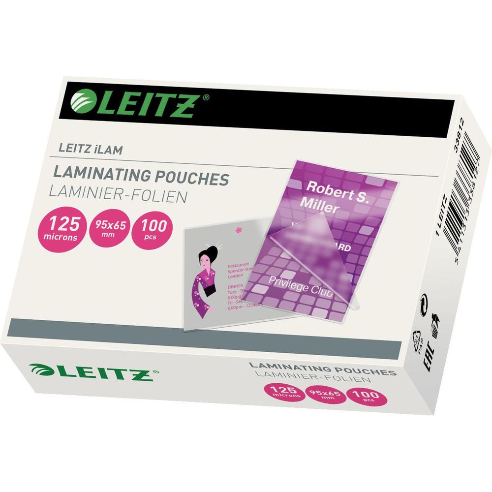 Leitz Laminating film 65 x 95 mm, 125 µm, 100 pieces, glossy Bild 1