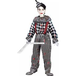 Fasnacht Retro clown size L jumpsuit with collar and suspenders and headpiece
