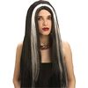 Fasnacht Wig Aurora black with two white strands thumb 0