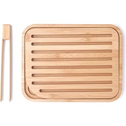 Pebbly Breadboard with Toast Pliers, 26x20cm