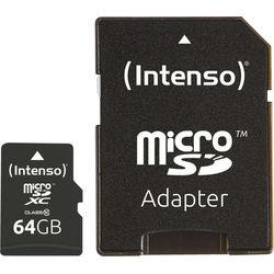 Intenso Micro SD Card 64GB Class 10 SDXC inkl. SD Adapter