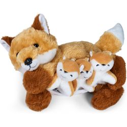 Mamanimals Cuddly toy mama fox &amp; babies