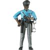 Bruder BR Policeman with dark skin type and accessories, 10.7 cm bWorld