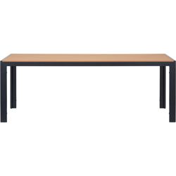 Schou Noah table, 205 x 90 cm, Black/Teak