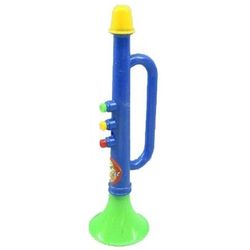 Fasnacht Plastiktrompete mit 3 Tönen 28cm, grün - blau und gelb