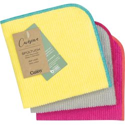 Cawö Panni per lavaggio Trio 30 x 30 cm, 3 pezzi, Limone/Rosa