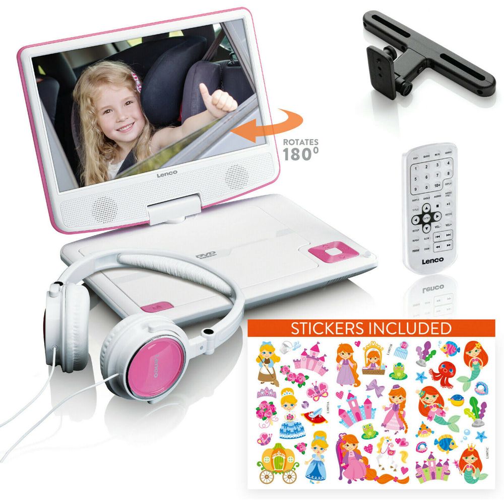 Lenco Lecteur DVD portable DVP-920 rose, écran 9 pouces, USB, CD, MP3 -  acheter chez