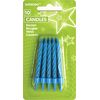 Amscan 10 birthday candles blue with holder