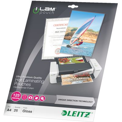 Leitz Laminierfolie Premium A4, 125 µm, 25 Stück, Glänzend Bild 4