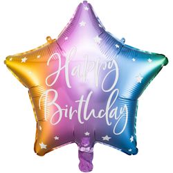 Amscan FB Stern Happy Birthday 40cm Rainbow self-closing automatic valve