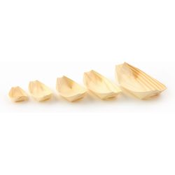 Sier Ciotole per finger food barca in legno 7,7 x 14 cm, 100 pezzi