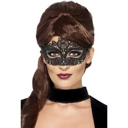 Fasnacht Eye mask black embroidered lace