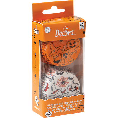 Decora Pumpkin &amp; ghost paper baking cups 36 pieces ø 5x3.2 cm