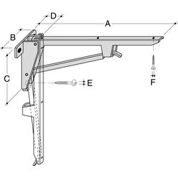 Hebgo Folding bracket KL480.2 75kg