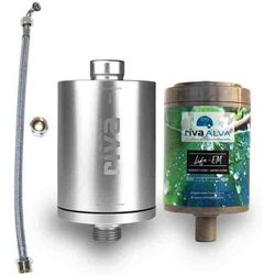 NaturalAqua - Riva Trinkwasserfilter rivaALVA LIFE-EM – Metallgehäuse mit Filterkartusche und Schlauchanschluss-Set