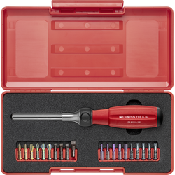 PB Swiss Tools Bit set with bit holder ratchet 20 bits, PB 8510.R-100 set