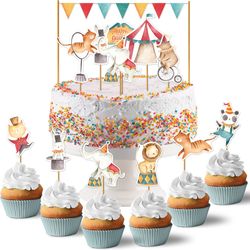 Papierdrachen Cake stickers (birthday) - Circus - Set 3