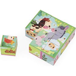 Janod Farm cube with animals, 9 pcs FSC