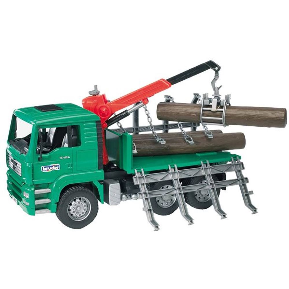 Camion per il trasporto di legname Bruder con gru di carico e tronchi
