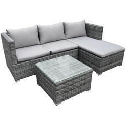 Cocon Set da lounge Brissago, Grigio, 4 posti a sedere