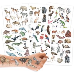 Papierdrachen Tatouages pour enfants - Animaux du monde