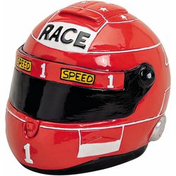 Sombo Money box motorcycle helmet black made of polyresin 14 x 11 x 11cm