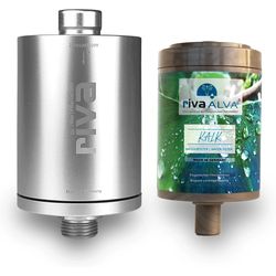 NaturalAqua - Riva Kalkwandler für Dusche & Bad – Metallgehäuse mit Filterkartusche