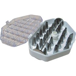 de Buyer Set of 26 stainless steel nozzles in box, incl. Adapter