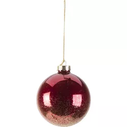 Cosy & Trendy Boule de Noël or glitter, rouge, 8cm