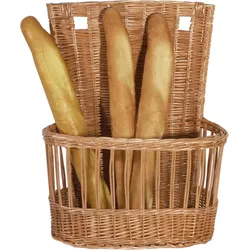Contacto Cestino per pane, vimini laccato naturale, 48x32x60cm