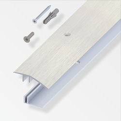 Alfer Level compensation profile, aluminum 1m support profile, stainless steel look W=15.0 mm / 7.0 mm, a=45.0 mm