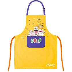 Chefclub Grembiule da cucina con tasca frontale Giallo