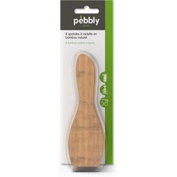 Pebbly 8er Set Raclette Schaber Bambus, natural 13x5cm