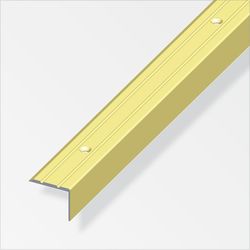 Alfer Stair profile aluminum perforated 1 m brass, shrunk a=25 mm, b=20 mm