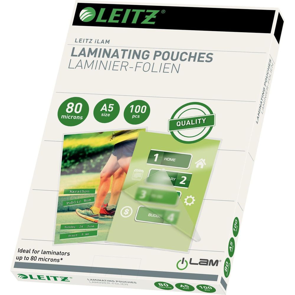 Leitz Laminating film A5, 80 µm, 100 pieces, glossy Bild 1
