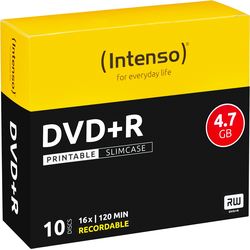 Intenso DVD+R Slim 4.7GB 4811652 16x Stampabile 10 Pz