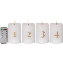 Star Trading Set di candele LED Pillar, da interno, 12,50 cm, 4 pezzi