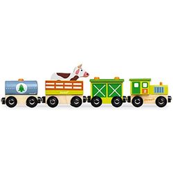 Janod Train farm with cardboard figure