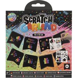 Sombo Scratch Art Garland 8 Flags, 2 Stencils and Scratch Pencil