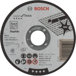 Bosch Professional Disco di separazione dritta Expert per Inox, 115 x 1 mm