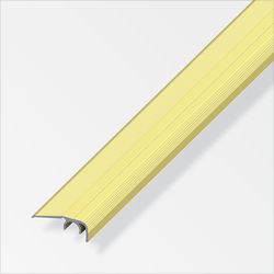 Alfer Parquet door end profile 1 m aluminum brass, shrunk a=32 mm, w=12.5 mm